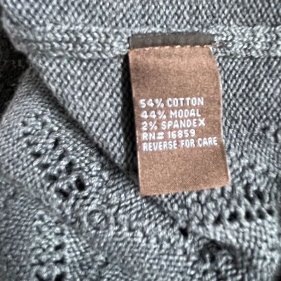 J McLaughlin Knit Crochet Knee Length Sweater Dress Size Small u Pointelle Patte - Picture 8 of 9